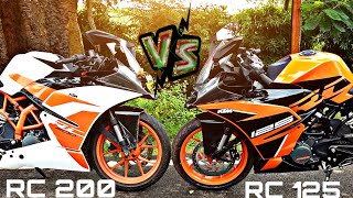 RC 125 vs KTM RC 200 racing and sound test [upl. by Glad]