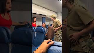 jealous girlfriend gets kicked off the plane for mistreating pregnant military womanshorts [upl. by Saticilef]