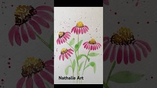 Coneflowers watercolor artwork art drawing artist gallery paint painting aquarella colors [upl. by Lucky]