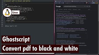 Ghostscript  Convert PDF to black and white using [upl. by Aissatsan]