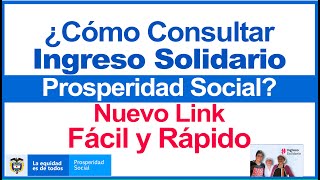 Cómo consultar Ingreso Solidario prosperidad social Nuevo Link Fácil y Rápido🕵️📲 [upl. by Reiko]