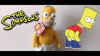 SINGING HOMER SIMPSON MACHO MAN DOLL PLUSH TEDDY BEAR DANCE APPLAUSE RUSS BERRIE TOY KIDS VIDEO FUN [upl. by Merlina]