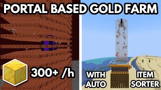 Best Portal Based Gold Farm Minecraft 121  300 Gold Blocks per Hour [upl. by Bergren]