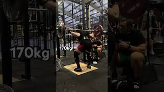 Low bar squat 170kg motivation foryou fyp yt ytshort powerlifting bodybuilding trending [upl. by Lenneuq673]