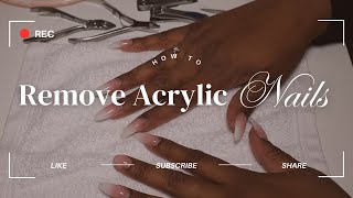 How to Remove Acrylic Nails  No Acetone [upl. by Nalyorf175]