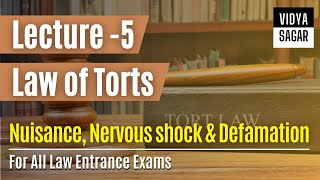 Law of Torts Lecture  5  Nuisance Nervous shock amp Defamation in Tort  For All Law Entrance Exams [upl. by Doss]