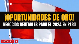 5 Ideas de negocio rentables en Perú para el 2024 ¡Emprende YA [upl. by Lynnea]