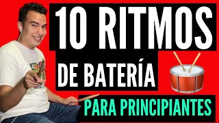 10 ritmos de BATERÍA para principiantes ✅ Cómo empezar a tocar la batería [upl. by Sherill538]