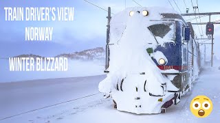 4k CAB VIEW Train Plows Through Winter Blizzard Like A Boss [upl. by Letram]