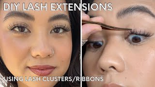 HOW TO Apply Lash ClustersRibbons for DIY Lash Extensions  DEMO TIPS INDEPTH [upl. by Griffith]