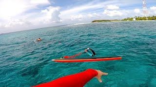 Taking a Fast Boat to Bodyboard an Outer Island in the Maldives [upl. by Dwain]