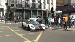 PAGANI ZONDA CINQUE POWERSLIDES IN LONDON [upl. by Sedrul]