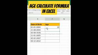 AGE Calculator education excelformula [upl. by Lisk9]