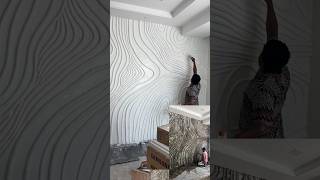 Wall texture design 🙀Stone wall interior design🫶mural wallart unique wall design [upl. by Hayidan]