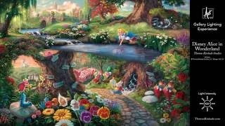 Disney Alice in Wonderland by Thomas Kinkade Studios  Gallery Lighting Experience [upl. by Aiciruam]