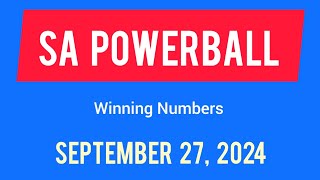 Sa Powerball Results Friday 27 September 2024  Powerball Plus Result [upl. by Sheffield467]