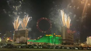 LIVE Tropicana Implosion Drone show Fireworks and the Towers Come Down [upl. by Ila435]