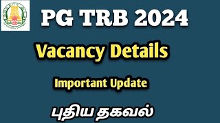 PG TRB 2024 Notification Vacancy Details New Update [upl. by Inimod]