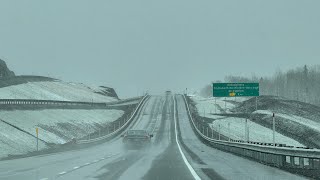 Canada driving from Edmundston to SaintAntonin in snow [upl. by Pollie]