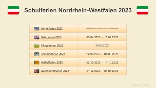 Schulferien Nordrhein Westfalen 2023 [upl. by Gnilrits]