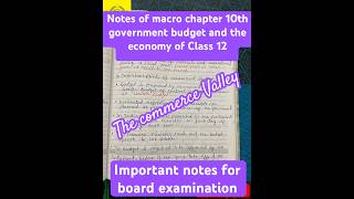 Notes of macro chapter 10th government budget and the economy of Class 12th shorts [upl. by Lateh]