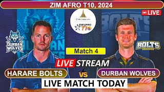 🔴Zim Afro T10 Live  Harare Bolts vs Durban Wolves Live Cricket Score amp Commentary [upl. by Isidro]