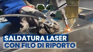 SALDATURA LASER Manuale con filo di riporto inox [upl. by Laekcim910]