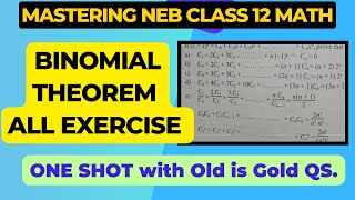 🔴 Binomial Theorem in One Shot  Class 12 NEB Math  Binomial Prove all in one video [upl. by Kenway967]