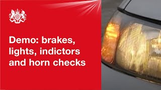 Brakes lights indicators and horn checks [upl. by Kalvin]