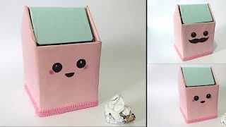 How To Make cute Trash bin From Cardboard  Waste Material Craft Ideas [upl. by Tania]