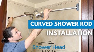 How to Install a Curved Shower Rod  No Tools Needed [upl. by Fontana]