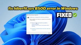 FIXED hiberfilsys BSOD error [upl. by Lindi]