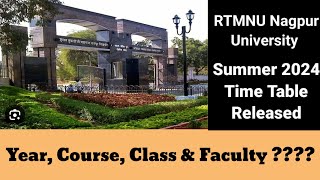 RTMNU Nagpur University Summer 2024 Time Table Released  PostGraduation RTMNU Nagpur University [upl. by Waldo]