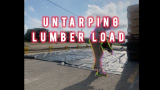 How To Roll Up Tarps and Unstrap Lumber Load  NOVA LINES [upl. by Rhiamon]