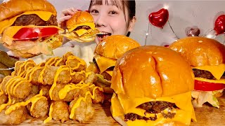 ASMR Hamburger Hash Browns【Mukbang Eating Sounds】【English subtitles】 [upl. by Artenek]