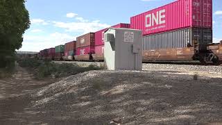 Union Pacific 5917 Climbs grade out of Benson AZ train appears to almost stall 92524 [upl. by Hands]