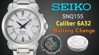 How to change the battery and AC reset Seiko 6A32 watch Seiko SNQ155 [upl. by Ydnyc20]