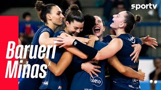 BARUERI 3 X 2 MINAS  MELHORES MOMENTOS  SUPERLIGA FEMININA DE VÔLEI  sportv [upl. by Epilef938]