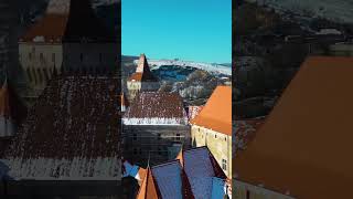 Aerial view of Corvin Castle Hunedoara county Romania [upl. by Sulrac322]