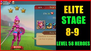 Lords Mobile Elite 89Elite Stage 89 f2p using level 58 heroes [upl. by Yacano]