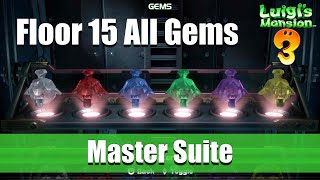 Luigis Mansion 3  Floor 15 All Gems Location Master Suite [upl. by Secnarf76]