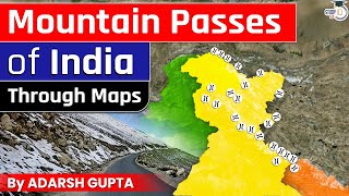 All Important Mountain Passes of India by Adarsh Gupta 2D Animation  UPSC Mains GS1  StudyIQ [upl. by Noe55]