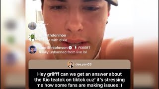 Griffin Johnson Insta Live after getting unbanned about Kio Texas Situation Dixie 040320 [upl. by Ardnued]