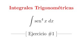 Integral Trigonométrica Indefinida  Ejercicio 01 [upl. by Indihar]