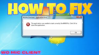 How to fix error in wo mic client windows 7 [upl. by Eelirrem]