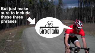 Bike Nashbar Giro dItalia Superfan Video Contest  Demo Video [upl. by Ecyle]