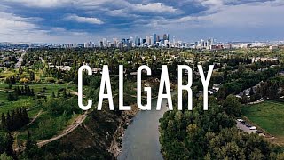 AERIAL RELAXATION CALGARY CANADA 4K canadiana citytour alberta [upl. by Dagall]