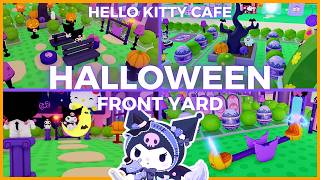 Bloxburg Halloween Build Hello Kitty Cafe Front Yard Tour in Roblox [upl. by Htieh306]