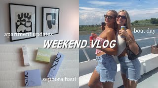 weekend vlog apartment updates sephora haul  boat day  maddie cidlik [upl. by Ylrebme]