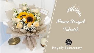 How to Wrap a Flower Bouquet  Flower Bouquet Tying amp Wrapping Techniques amp Ideas  螺旋花腳手綁花束  花束包装 [upl. by Blainey]